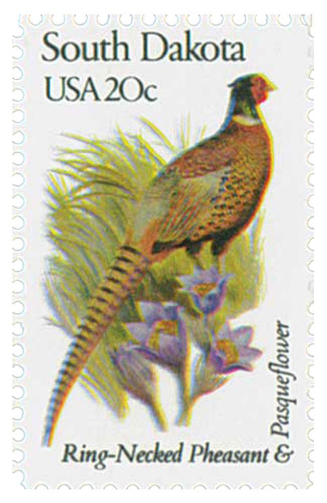 #1993 - 1982 20c State Birds & Flowers: South Dakota