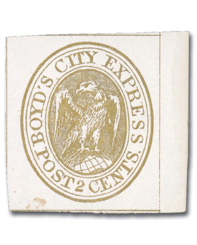 #20L9 - 1852 2c Boyd's City Express Gold