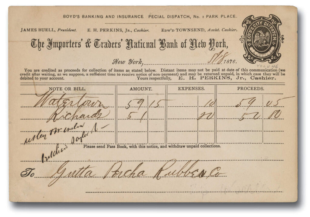 #20LUX3
1876 2c Boyd's City Dispatch Bank Notice, Black, Complete Year Date