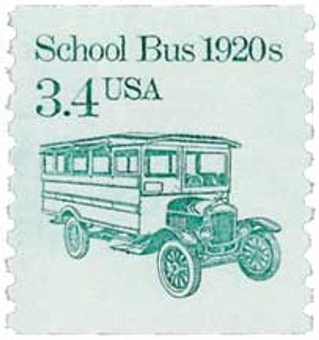 #2123 - 1985 3.4c Transportation Series: School Bus, 1920s
