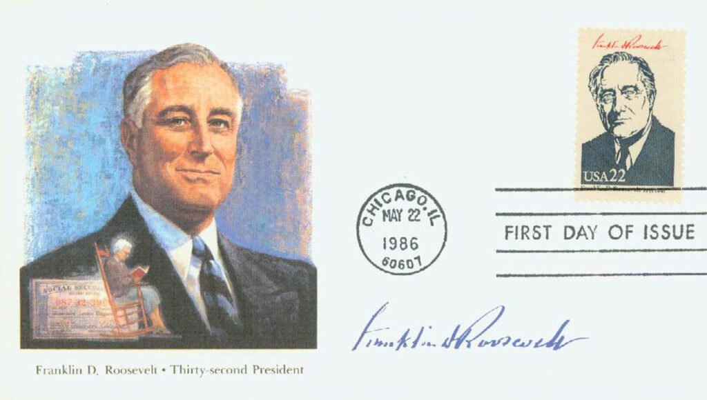 #2219d - 1986 22c AMERIPEX '86: Franklin D. Roosevelt