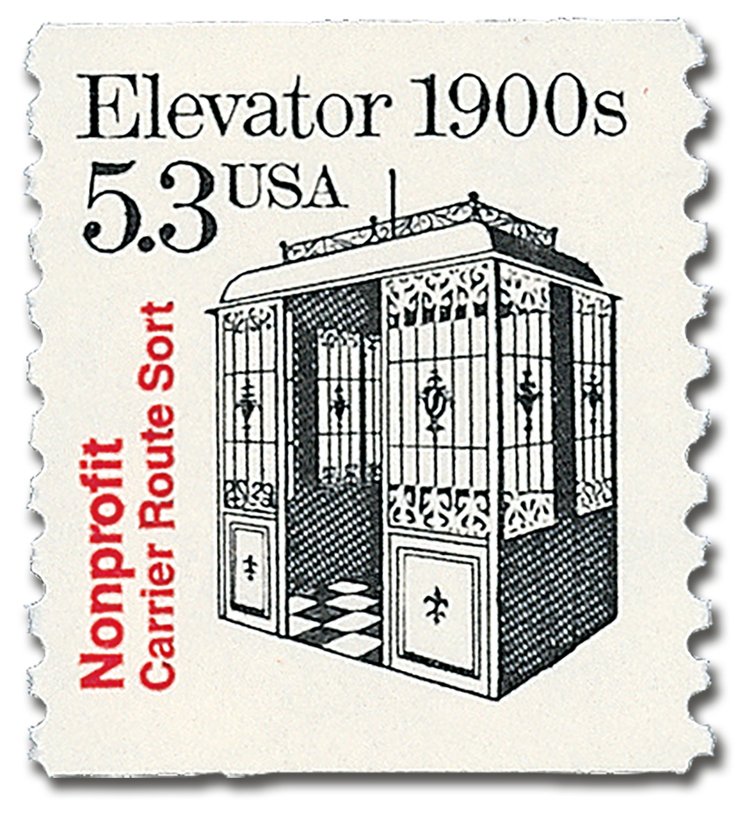 #2254 1988 5.3c Transportation Series: 1900s Elevator