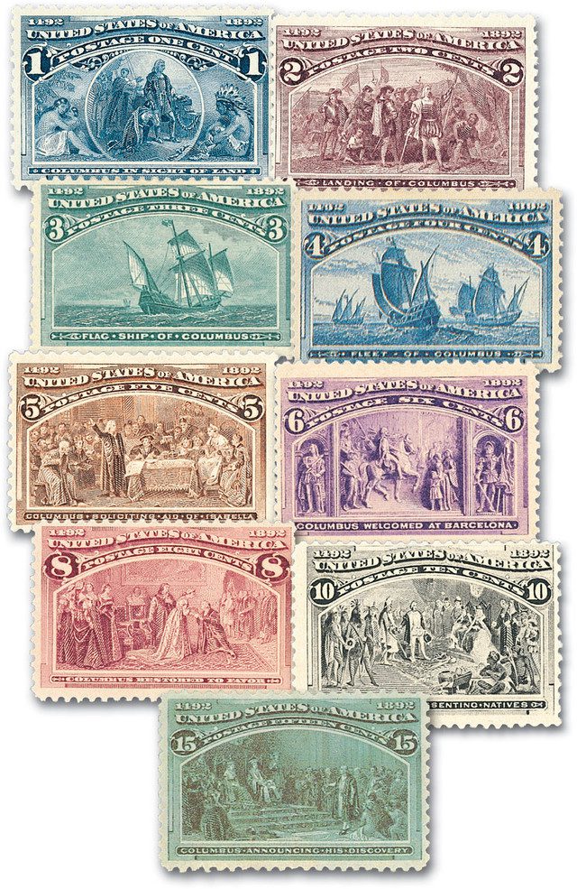 #230-38 - 1893 Columbian Exposition, Set of 9 Stamps