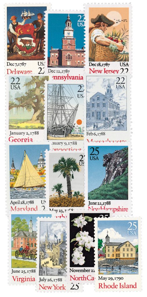 #2336-48 - 1987-90 Bicentenary Statehood, set of 13 stamps