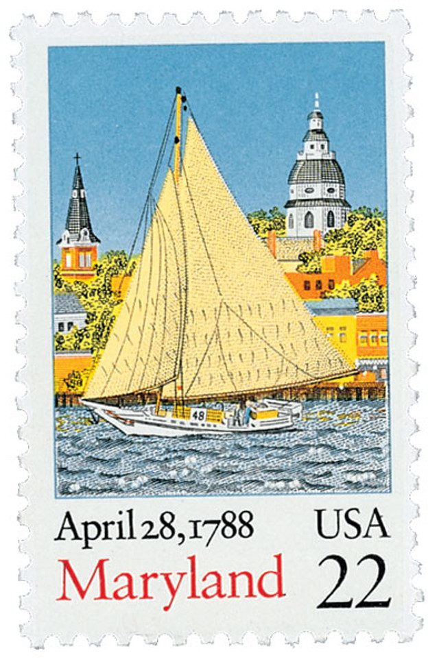 #2342 - 1988 22c Bicentenary Statehood: Maryland Statehood