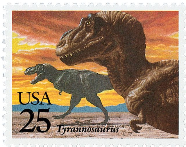 #2422- 1989 25c Prehistoric Animals: Tyrannosaurus Rex