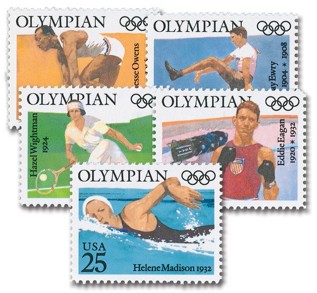 #2496-2500 - 1990 25c Olympians