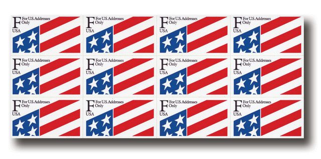 #2522a - 1991 29c "F" Plastic Flag Stamp, pane(12)