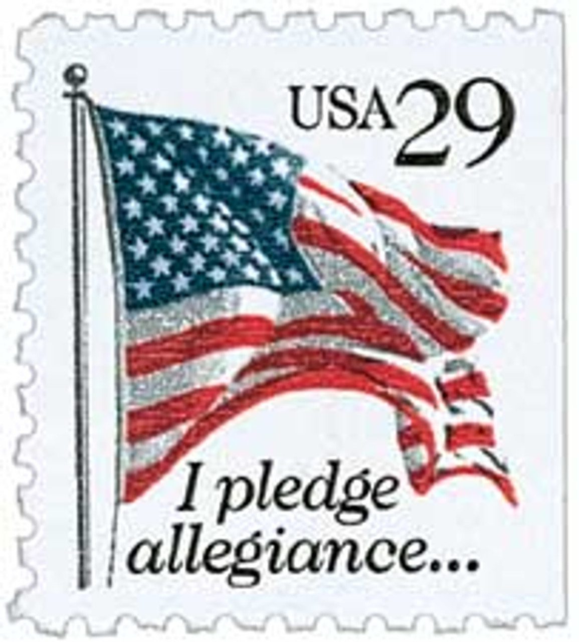 #2593 - 1992 29¢ I Pledge Allegiance, black denomination