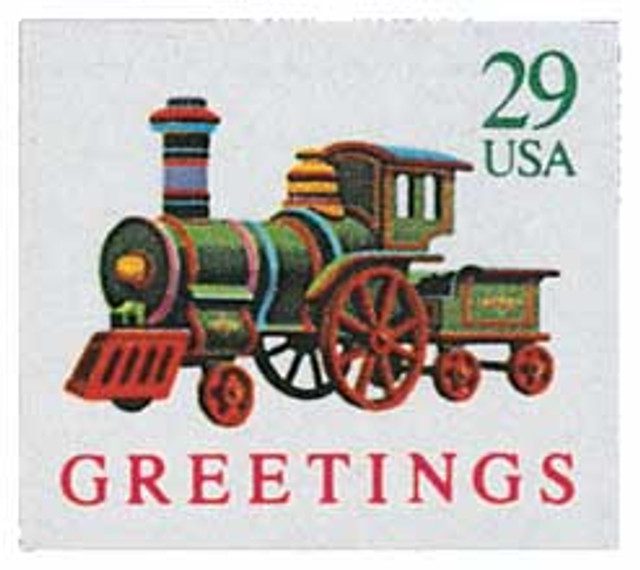#2719 - 1992 29c Contemporary Christmas: Locomotive, self-adhesive