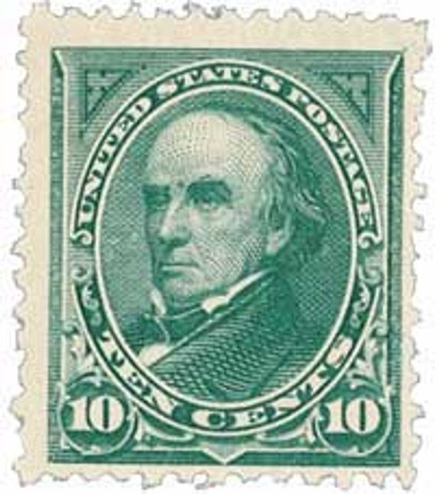 #273 - 1895 10c Daniel Webster, Dark Green, Double Line Watermark, Perf. 12