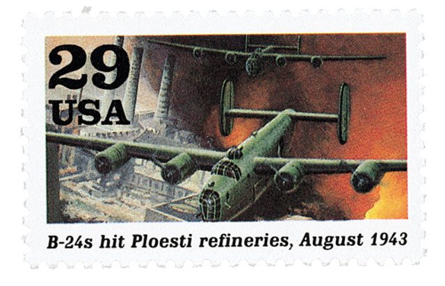 #2765d - 1992 29c World War II: B-24s Hit Ploesti Refineries
