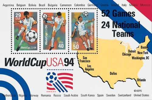 #2837
1994 29-50c World Cup Soccer, souvenir sheet