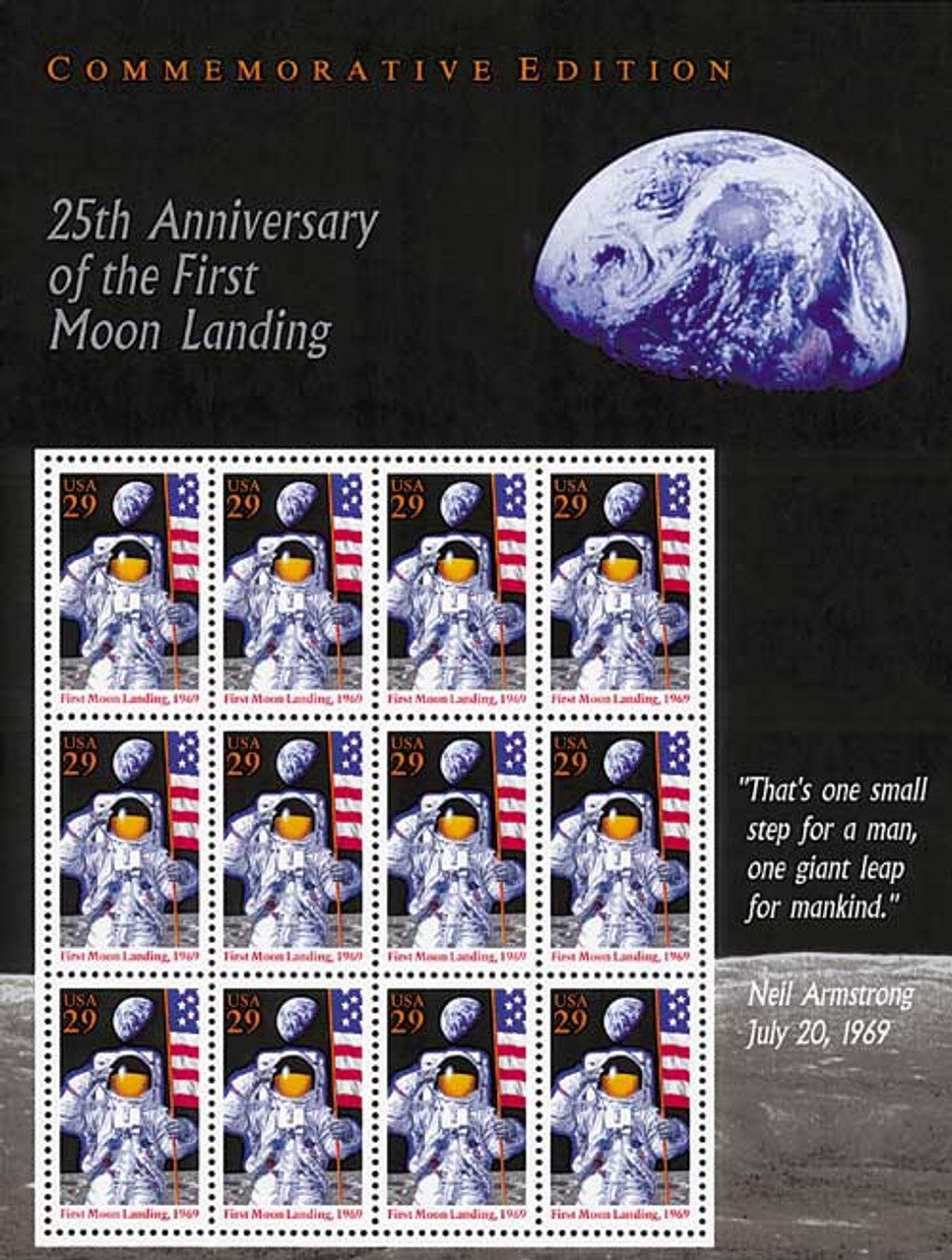 #2841 - 1994 29c Moon Landing, sheet of 12