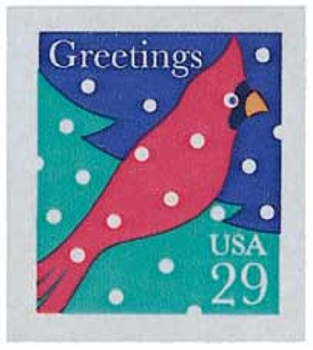 #2874 - 1994 29c Contemporary Christmas: Cardinal in Snow