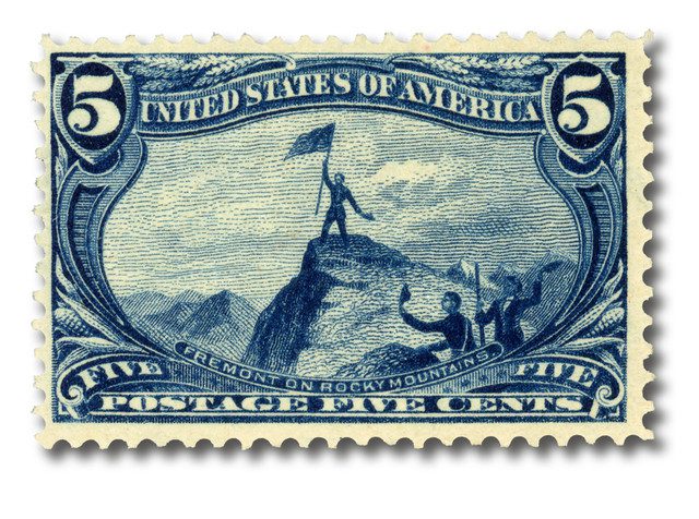#288 - 1898 5c Fremont on the Rockies, Dull Blue
