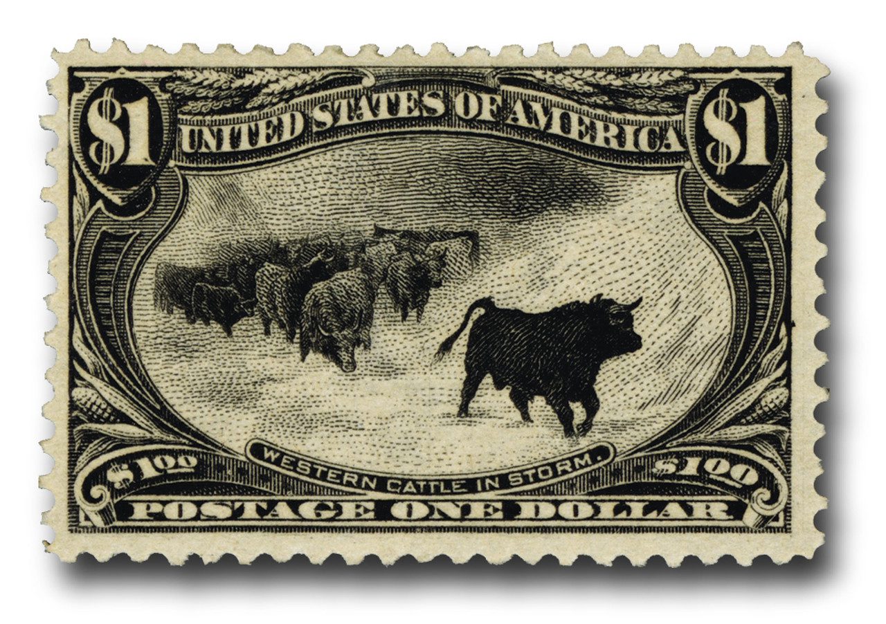 292 - 1898 $1 Trans-Mississippi Exposition: Cattle in Snowstorm