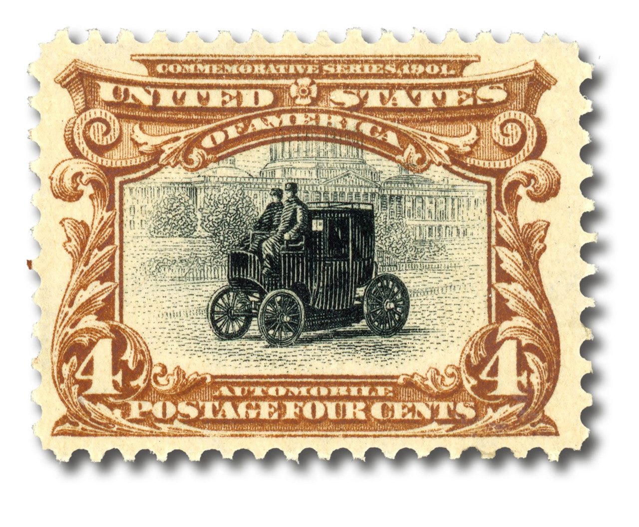 296 - 1901 4c Pan-American Exposition: Electric Automobile