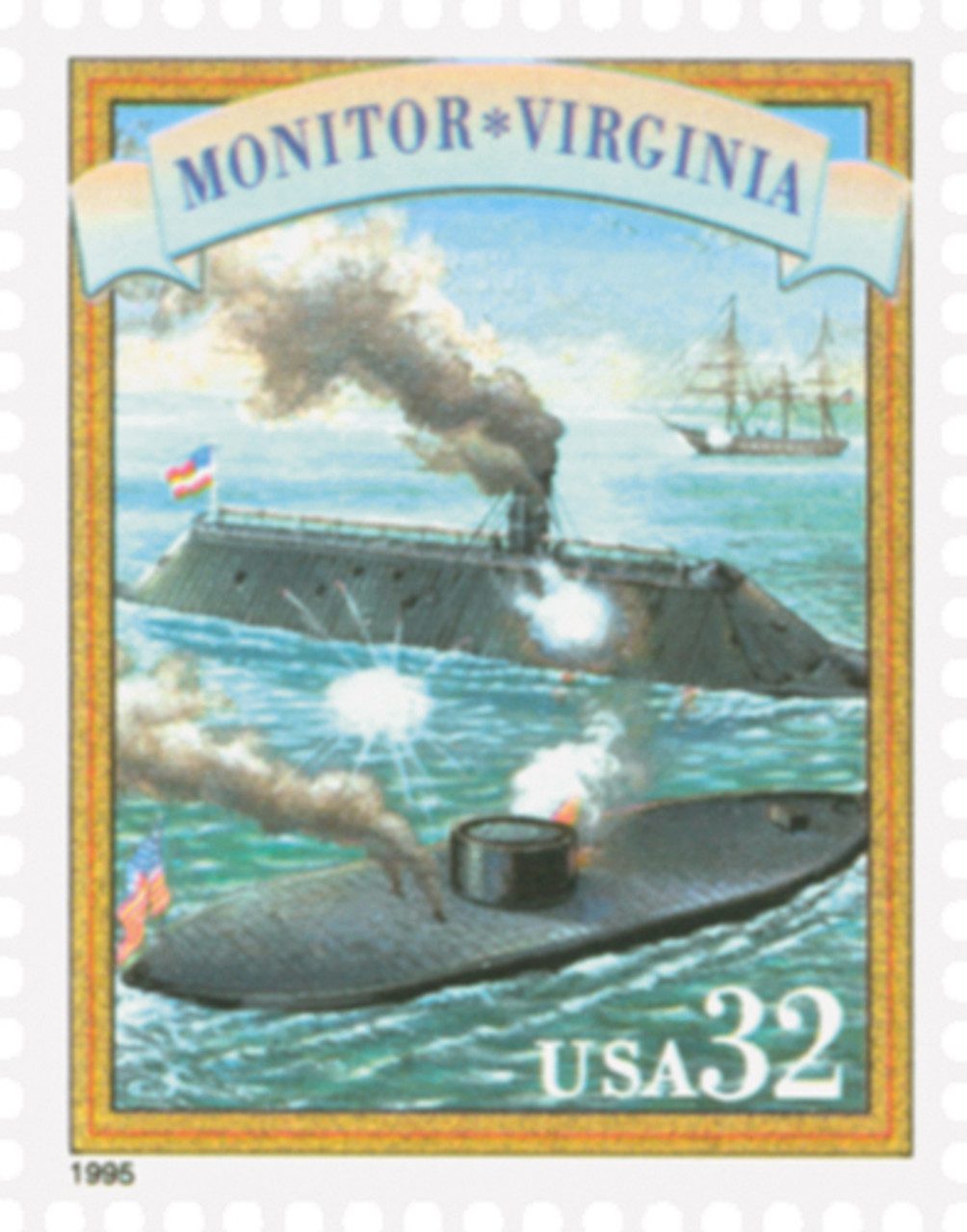 # 2975a - 1995 32c Civil War: Monitor-Virginia