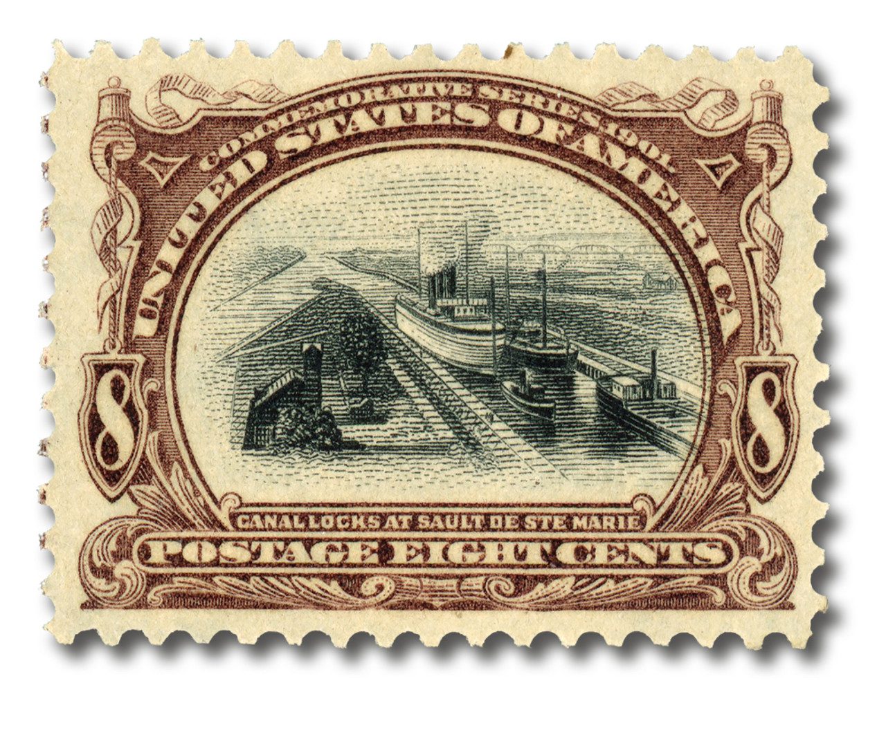 298 - 1901 8¢ Pan-American Exposition: Canal Locks at Sault Ste. Marie