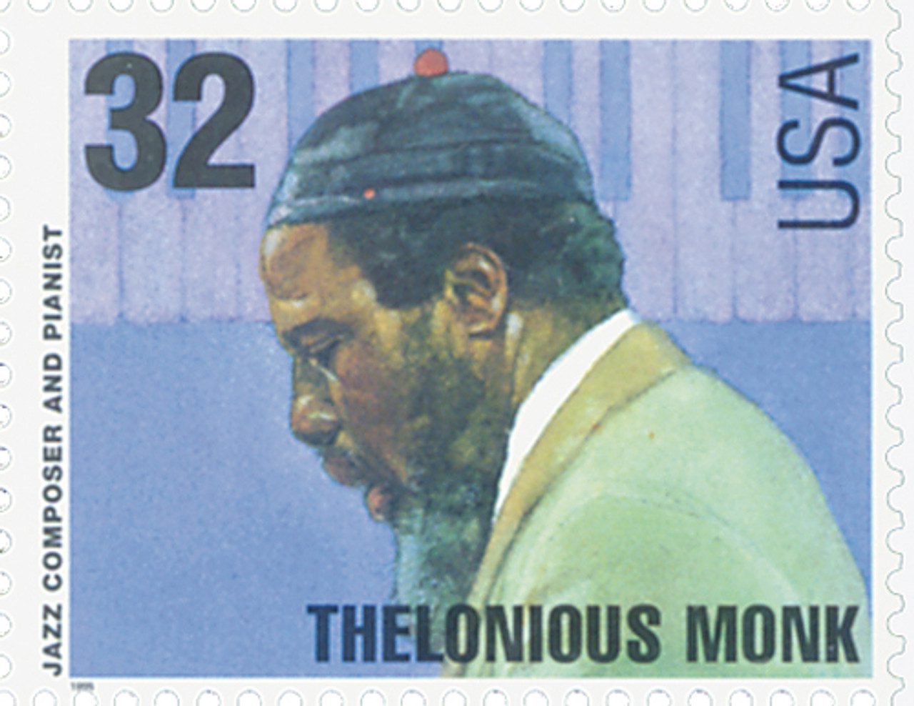 # 2990 - 1995 32c Jazz Musicians: Thelonious Monk