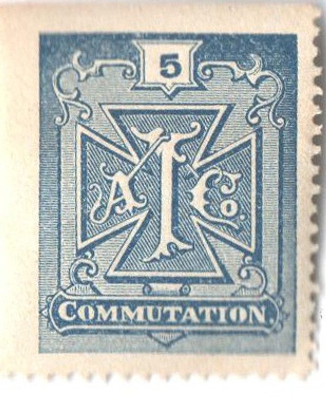 #2T2
1888 5c bl,perf 13,"Atlantic tel"