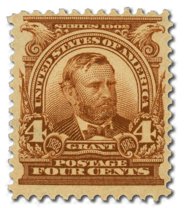 #303 - 1903 4c Ulysses S. Grant, Brown, Double Line Watermark, Perf. 12