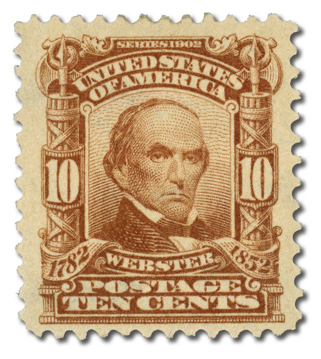 #307 - 1903 10c Daniel Webster, Pale Red Brown, Double Line Watermark, Perf. 12