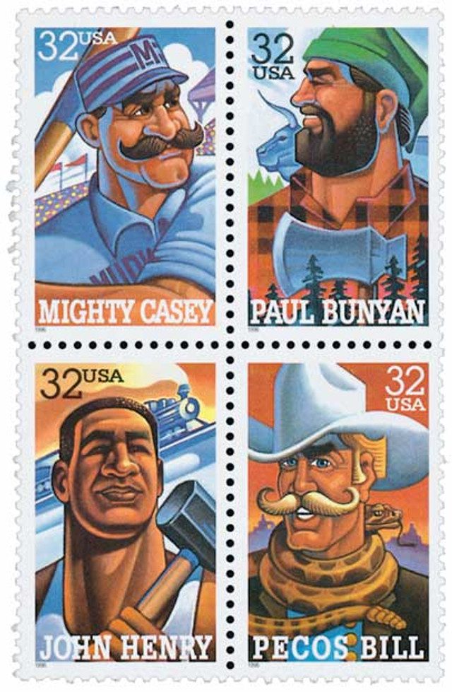 #3083-86 - 1996 32c Folk Heroes