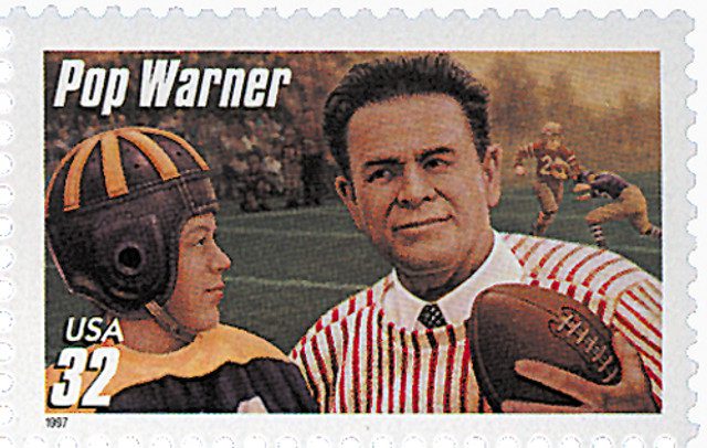 #3144 - 1997 32c Football Coaches: Pop Warner