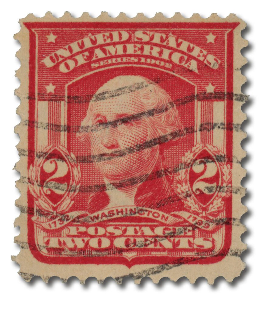 #319
1903 2c Washington, Carmine, Double Line Watermark, Type I, Perf. 12