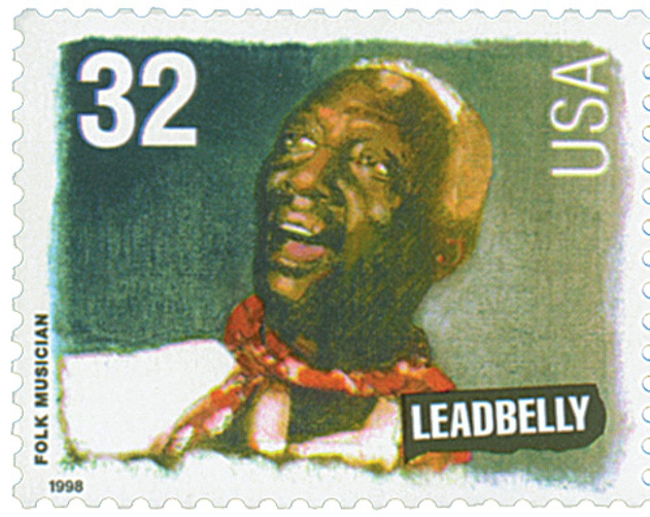 # 3212 - 1998 32c Folk Musicians: Huddie 'Leadbelly' Ledbetter