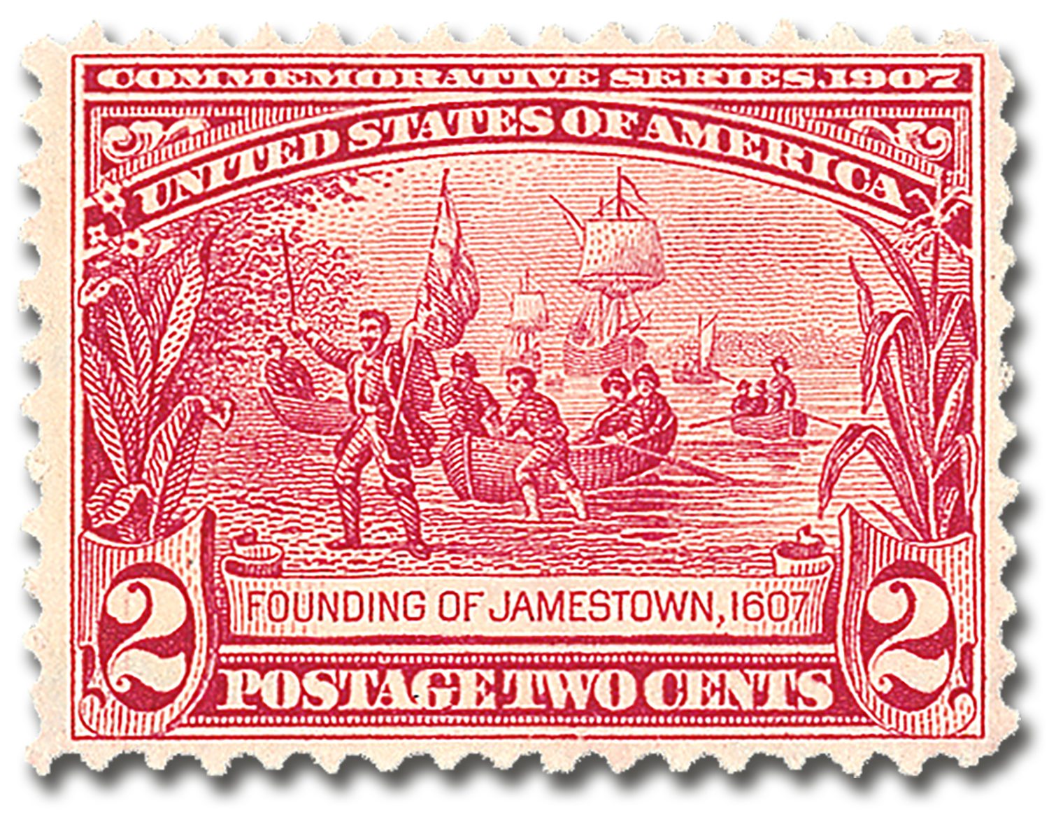 #329
1907 2c Founding of Jamestown, Carmine