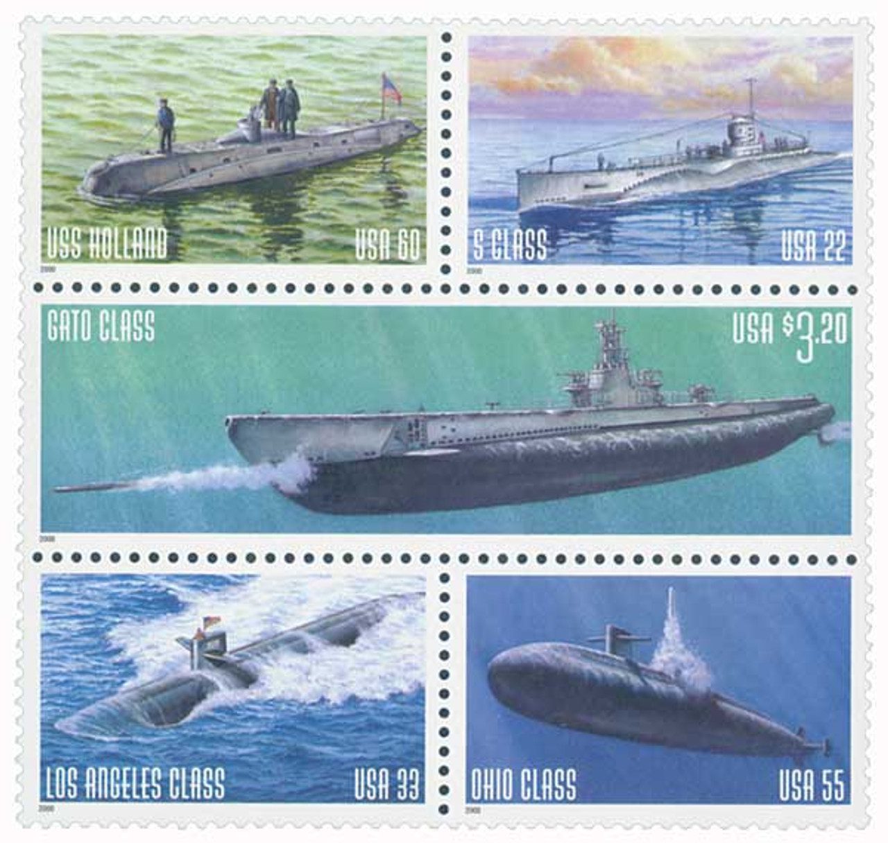 # 3373-77 - 2000 22c-$3.20 US Navy Submarines