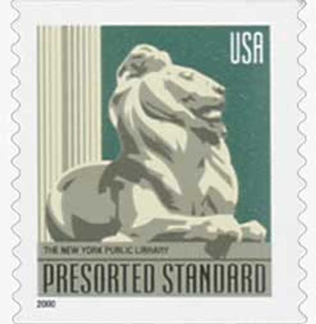 #3447 - 2000 10c Lion Statue, non-denominational, coil