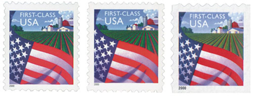 # 3448-50 - 2000 Flag Over Farm Rate Change, collection of 3 stamps