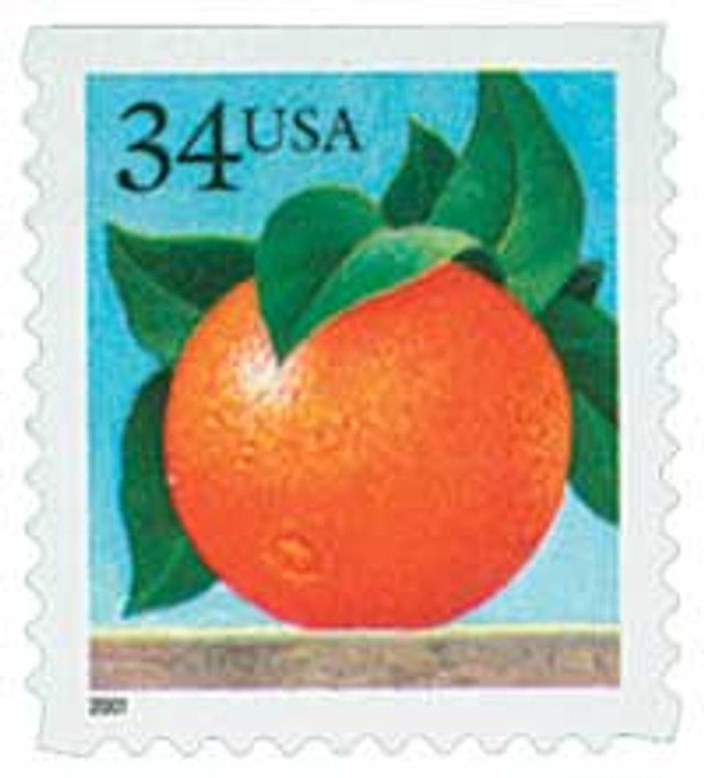 #3492 - 2001 34c Orange, booklet single