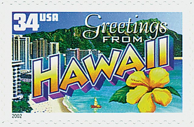#3571 - 2002 34c Greetings From America: Hawaii