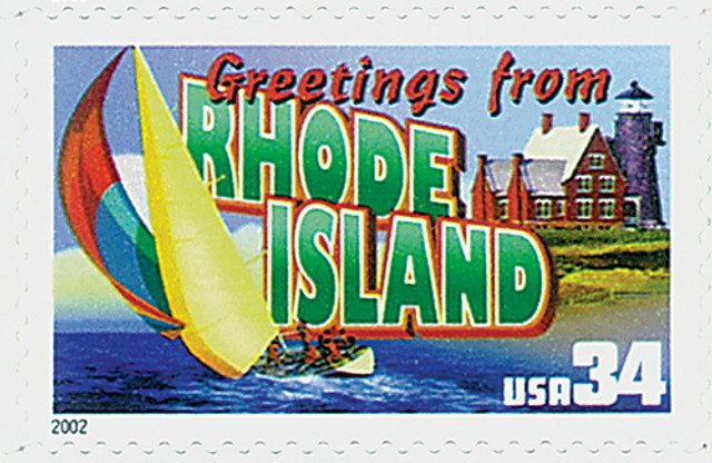 #3599 - 2002 34c Greetings From America: Rhode Island