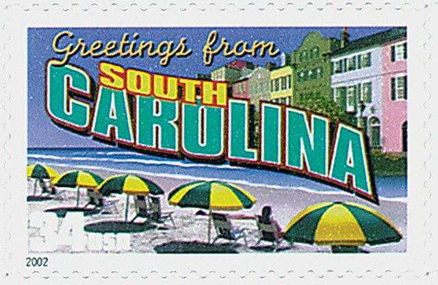 #3600 - 2002 34c Greetings From America: South Carolina