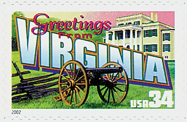 #3606 - 2002 34c Greetings From America: Virginia