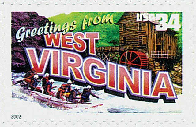 #3608 - 2002 34c Greetings From America: West Virginia