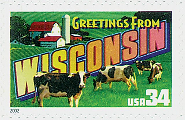 #3609 - 2002 34c Greetings From America: Wisconsin