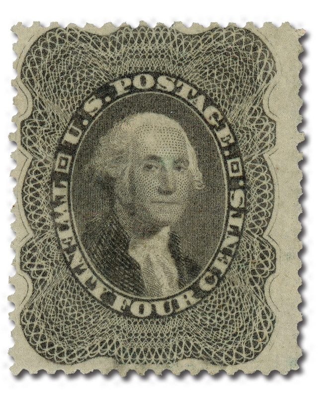 #37
1860 24c Washington, Gray Lilac, Perf. 15.5