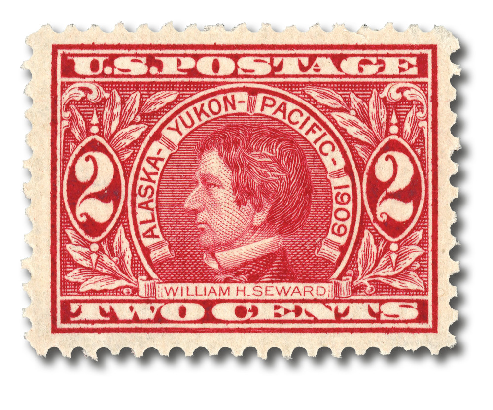 #370
1909 2c William H. Seward, Carmine, Perf. 12