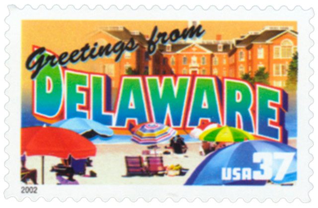 #3703 - 2002 37c Greetings from America: Delaware