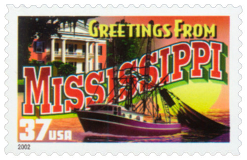 #3719
2002 37c Greetings from America: Mississippi