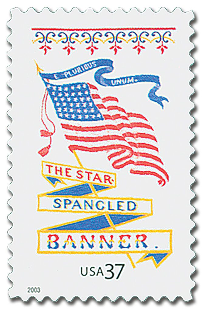 #3778 - 2003 37c Patriotic Flags: Silk Bookmark, The Star Spangled Banner