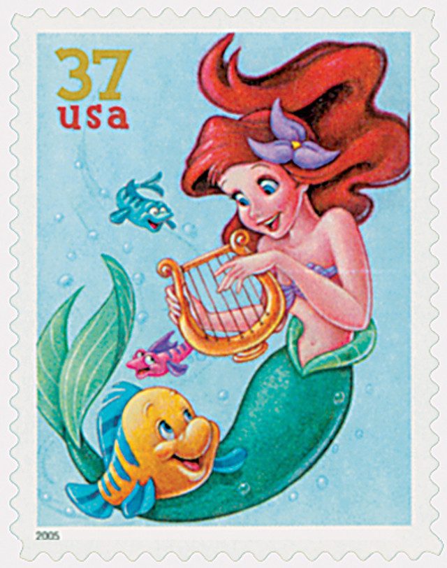 #3914 - 2005 37c The Art of Disney: Flounder and Ariel