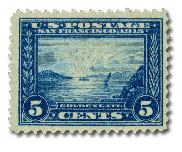#399 - 1913 5c Panama-Pacific Exposition: Golden Gate, blue, perf 12